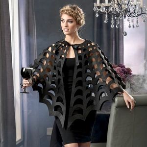 Halloween Laser Cut Spiderweb Cape